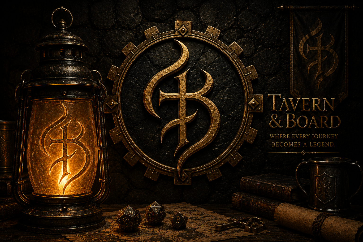Tavern & Board fantasy tavern hero art.